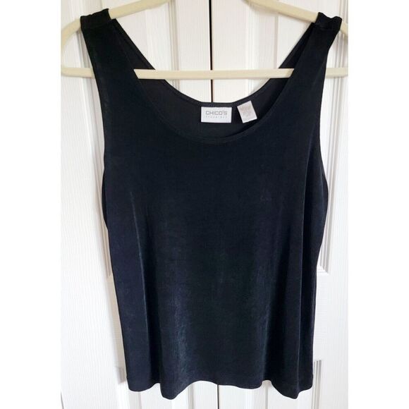 Chico's 2 Lot Of 5 Tops Black Blue Brown Shirts Stretch‎ Size Large Layering - Picture 5 of 11